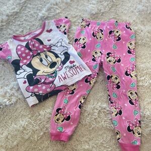 Disney Pink Minnie Mouse Girls Pajama Set